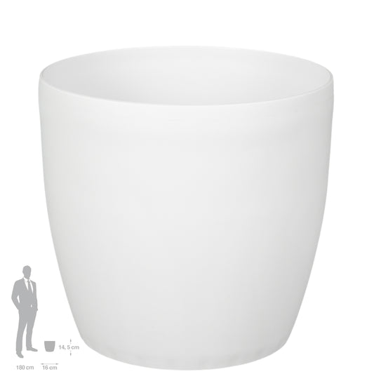 Ghiveci Rotto H14.5xD16 cm. alb mat
