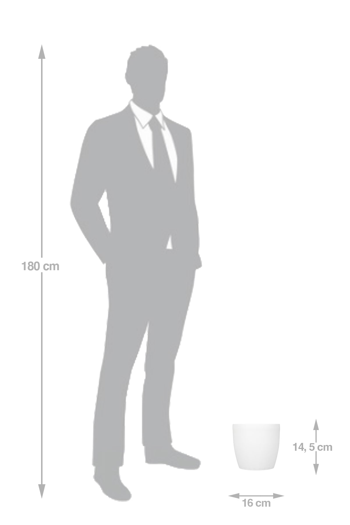 Ghiveci Rotto H14.5xD16 cm. alb mat