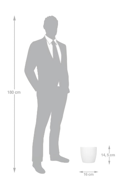 Ghiveci Rotto H14.5xD16 cm. alb mat