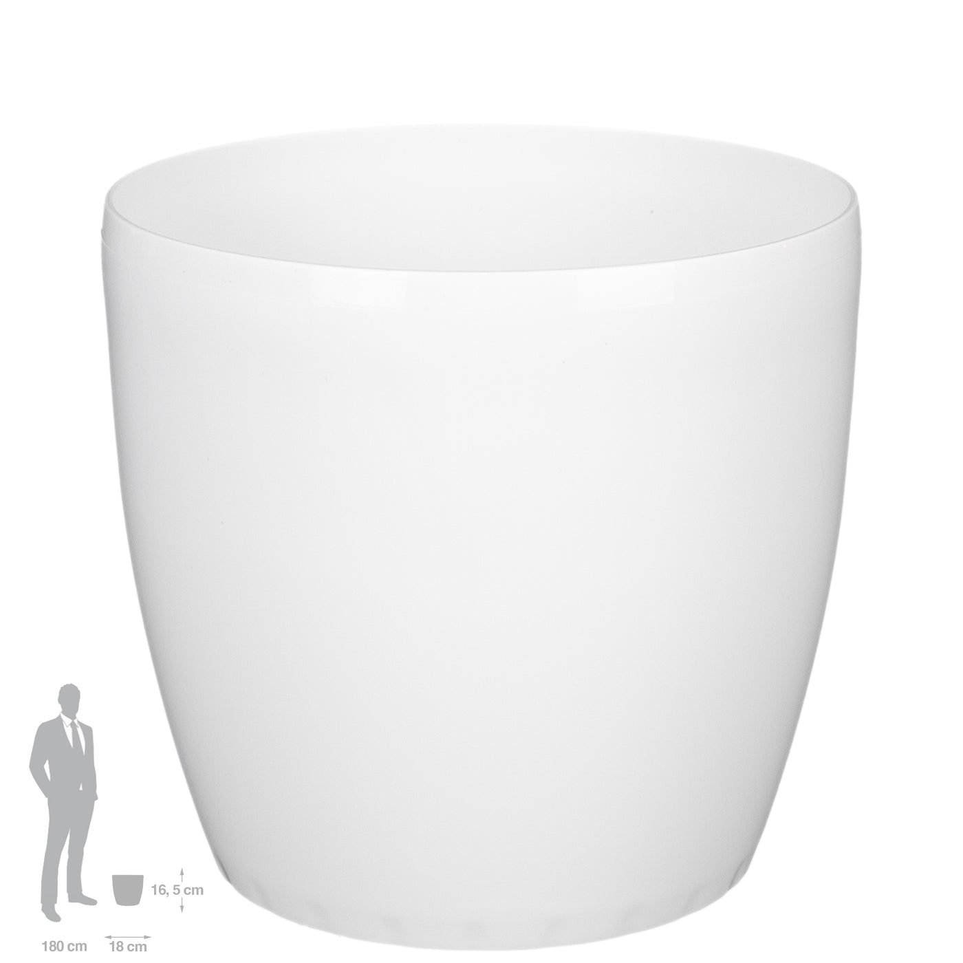 Ghiveci Rotto H16.5xD18 cm. alb lucios