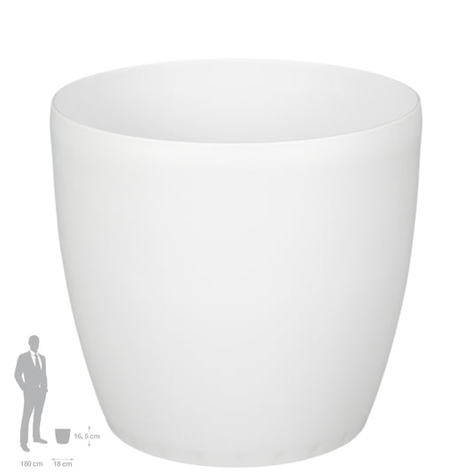 Ghiveci Rotto H16.5xD18 cm. alb mat