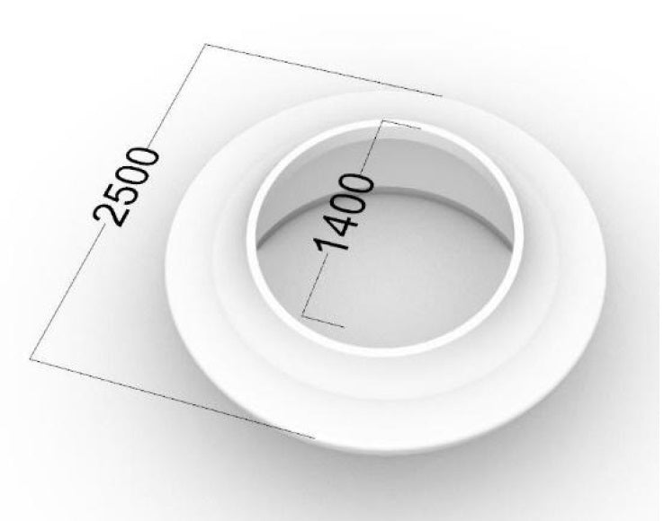 Ghiveci urban bowl cu banca D250 cm