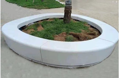 Ghiveci urban oval cu banca 465.1xx394.6x50 cm