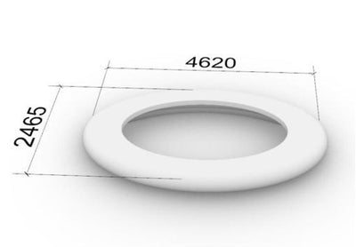 Ghiveci urban oval cu banca si spatar 462x246.5 cm