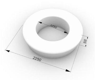 Ghiveci urban round cu banca D225xH50 cm