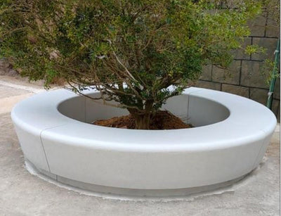 Ghiveci urban round cu banca D300xH50 cm