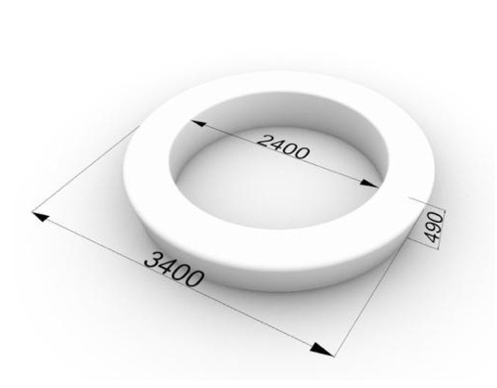 Ghiveci urban round cu banca D340xH49 cm