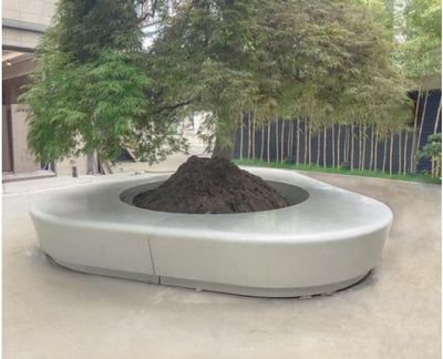 Ghiveci urban triangular cu banca 349x375x375x50cm