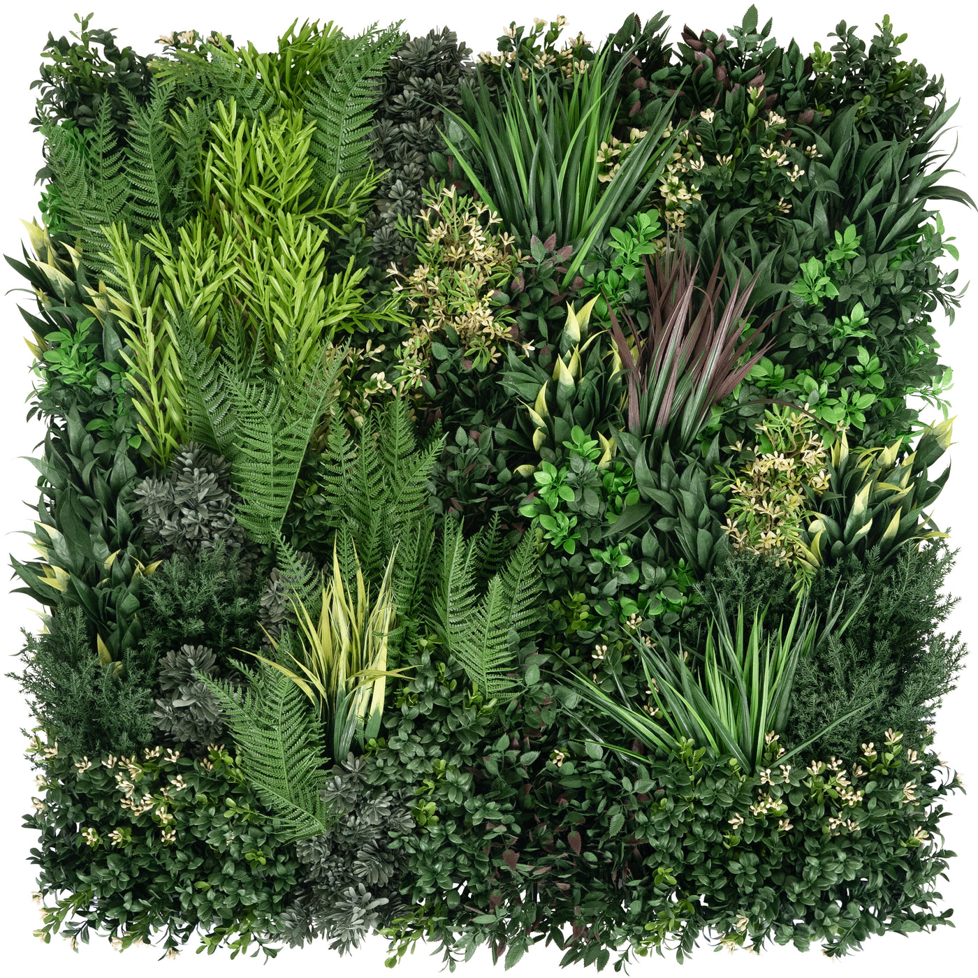 Gradina verticala din plante artificiale 80x80 cm (UV+FR)cu rezistenta la foc pentru interior si exterior