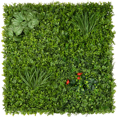 Gradina verticla din plante artificiale 1mp (100x100cm) model V44 la 1mp pentru interior si exterior