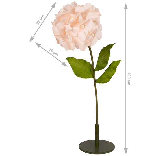 Hortensie artificiala D33xH100 cm piersica cu tulpina gigant fara suport