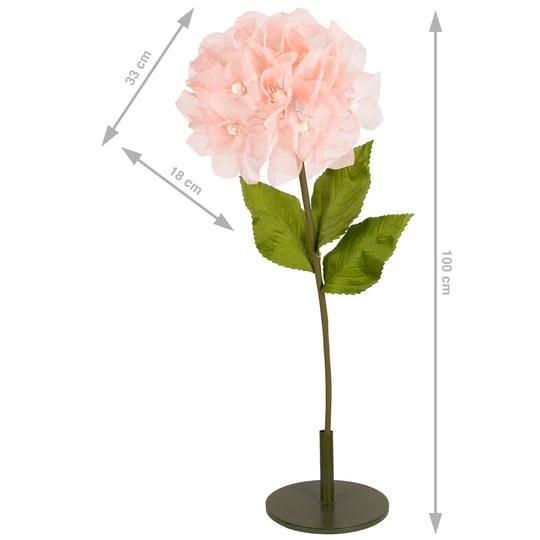 Hortensie artificiala D33xH100 cm piersica cu tulpina gigant L fara suport