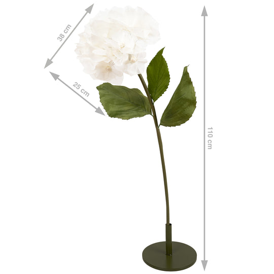 Hortensie artificiala D38xH110 cm ivory cu tulpina gigant XL fara suport