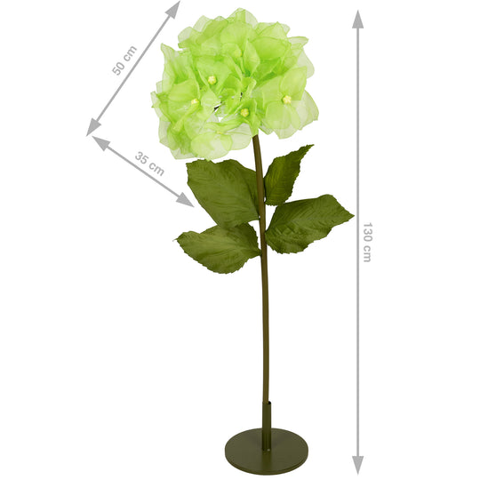 Hortensie artificiala D50xH130 cm verde cu tulpina gigant XXL fara suport