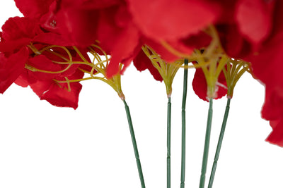 Hortensie artificiala cu 5 flori rosii D30xH47cm