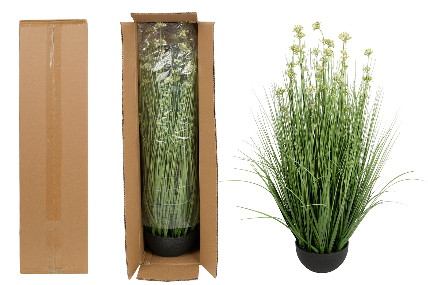 Iarba artificiala Onion 100 cm cu 18 flori de praz albe
