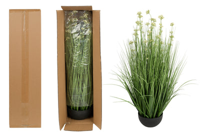 Iarba artificiala Onion 100 cm cu 18 flori de praz albe