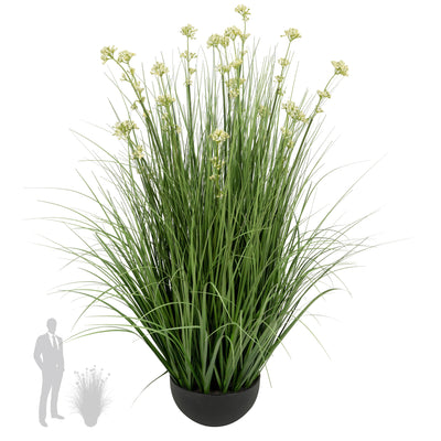 Iarba artificiala Onion 100 cm cu 18 flori de praz albe