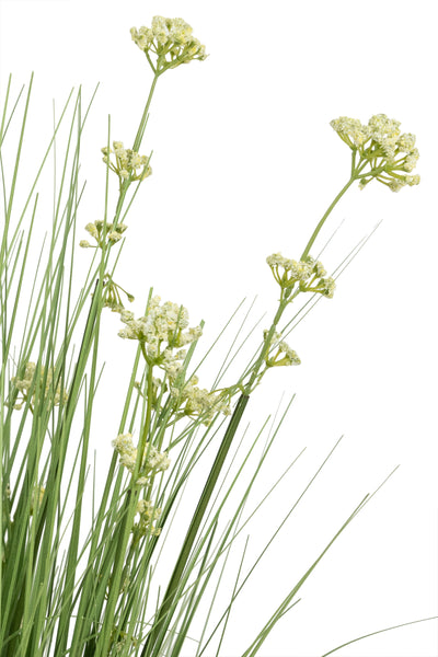 Iarba artificiala Onion 100 cm cu 18 flori de praz albe