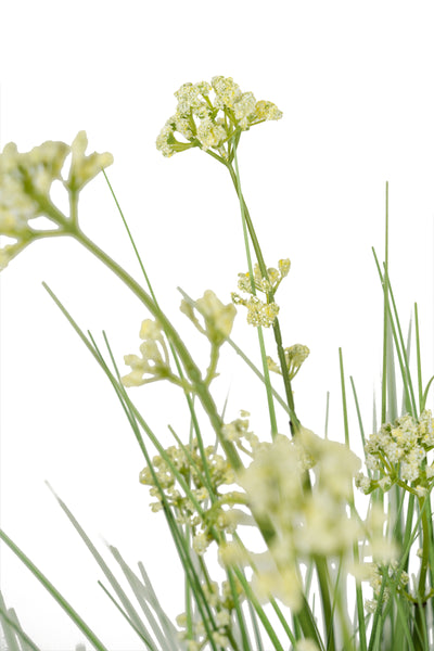 Iarba artificiala Onion 100 cm cu 18 flori de praz albe