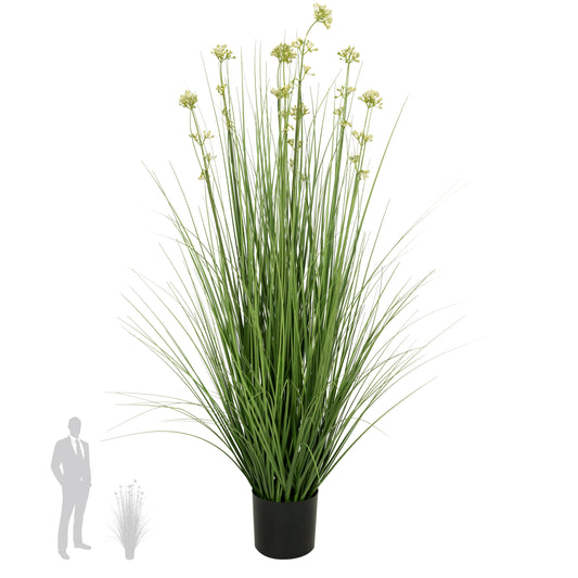 Iarba artificiala Onion 100 cm cu 8 flori de praz albe