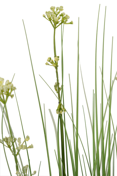 Iarba artificiala Onion 100 cm cu 8 flori de praz albe