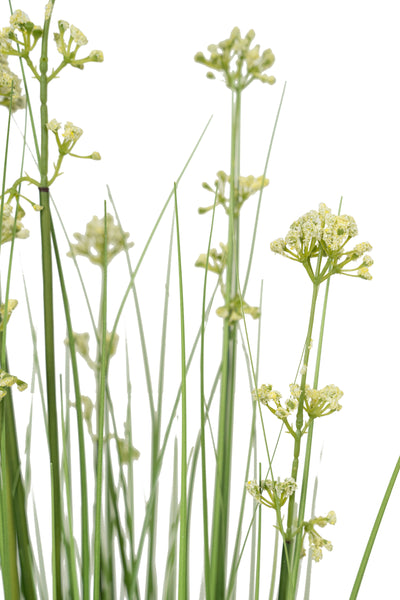 Iarba artificiala Onion 100 cm cu 8 flori de praz albe