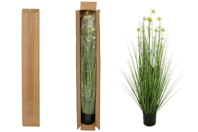 Iarba artificiala Onion 100 cm cu 8 flori de praz albe