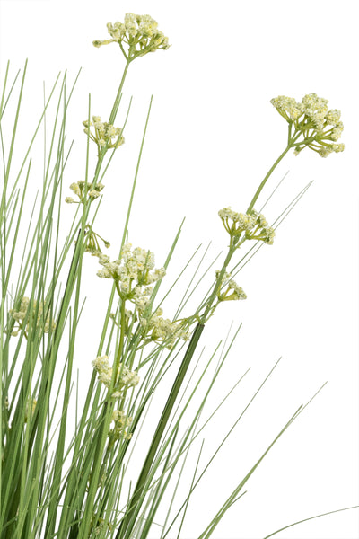 Iarba artificiala Onion 120 cm cu 10 flori de praz albe