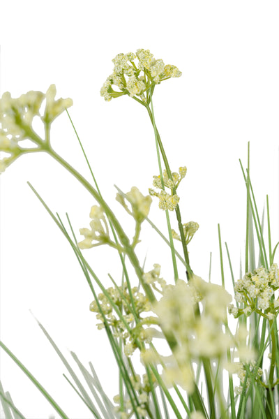 Iarba artificiala Onion 120 cm cu 10 flori de praz albe
