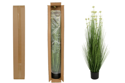 Iarba artificiala Onion 120 cm cu 10 flori de praz albe
