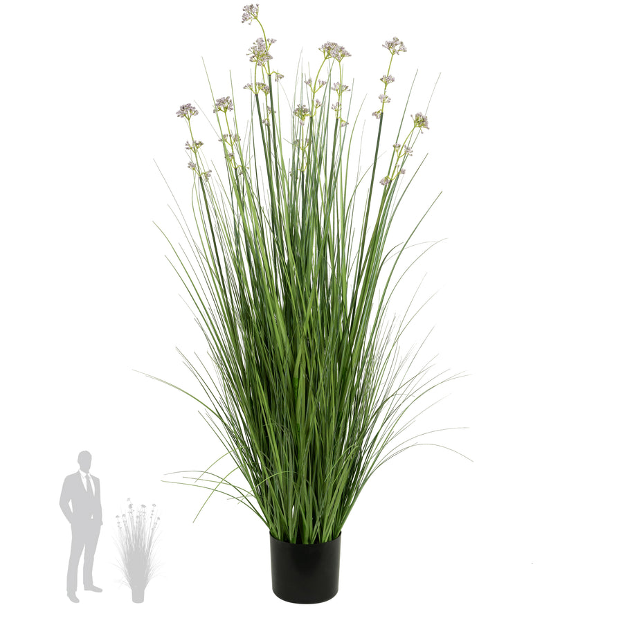 Iarba artificiala Onion 120 cm cu 10 flori de praz violet
