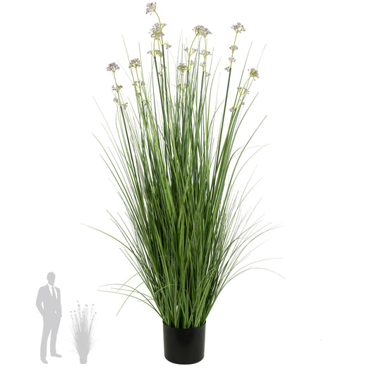 Iarba artificiala Onion 120 cm cu 10 flori de praz violet