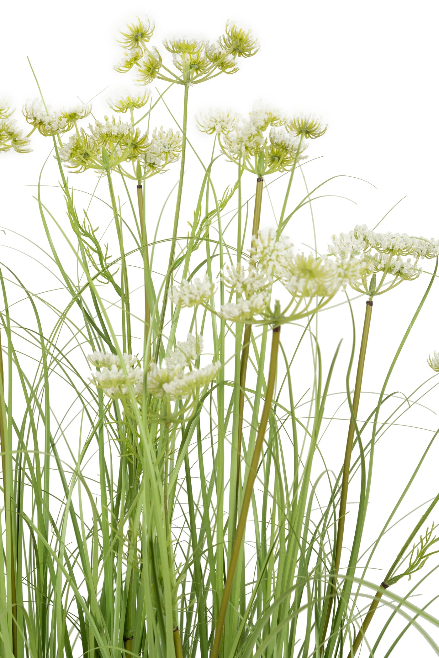 Iarba artificiala Onion 120 cm cu 11 flori de morcov albe