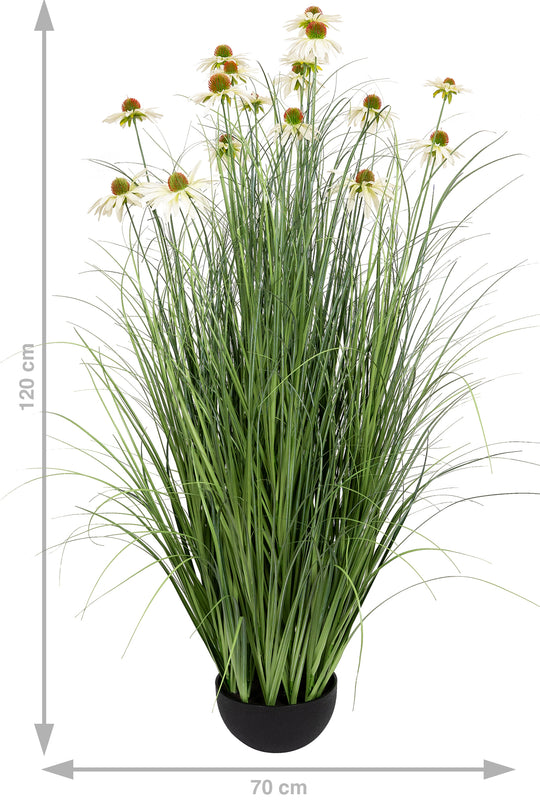 Iarba artificiala Onion 120 cm cu 17 flori de crizantema