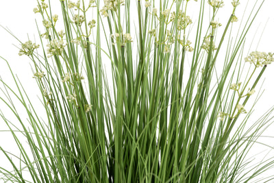 Iarba artificiala Onion 120 cm cu 22 flori de praz albe