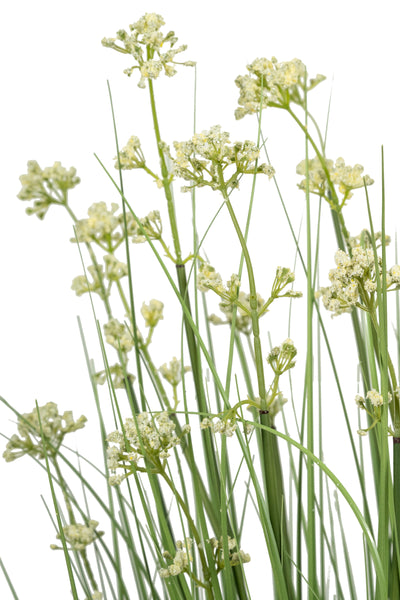 Iarba artificiala Onion 120 cm cu 22 flori de praz albe