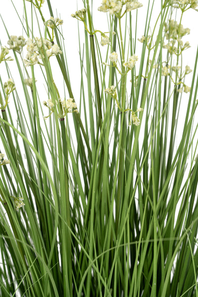 Iarba artificiala Onion 120 cm cu 22 flori de praz albe