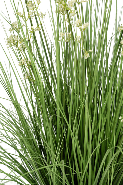 Iarba artificiala Onion 120 cm cu 22 flori de praz albe