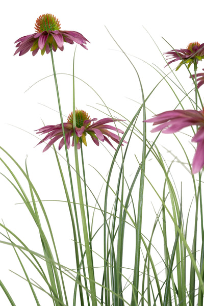 Iarba artificiala Onion 120 cm cu 5 flori de crizantema mov