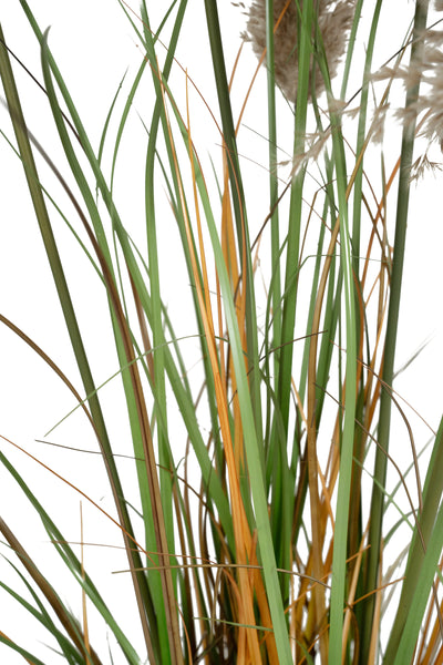 Iarba artificiala Onion 120 cm cu 5 flori naturale de pampas bej deschis