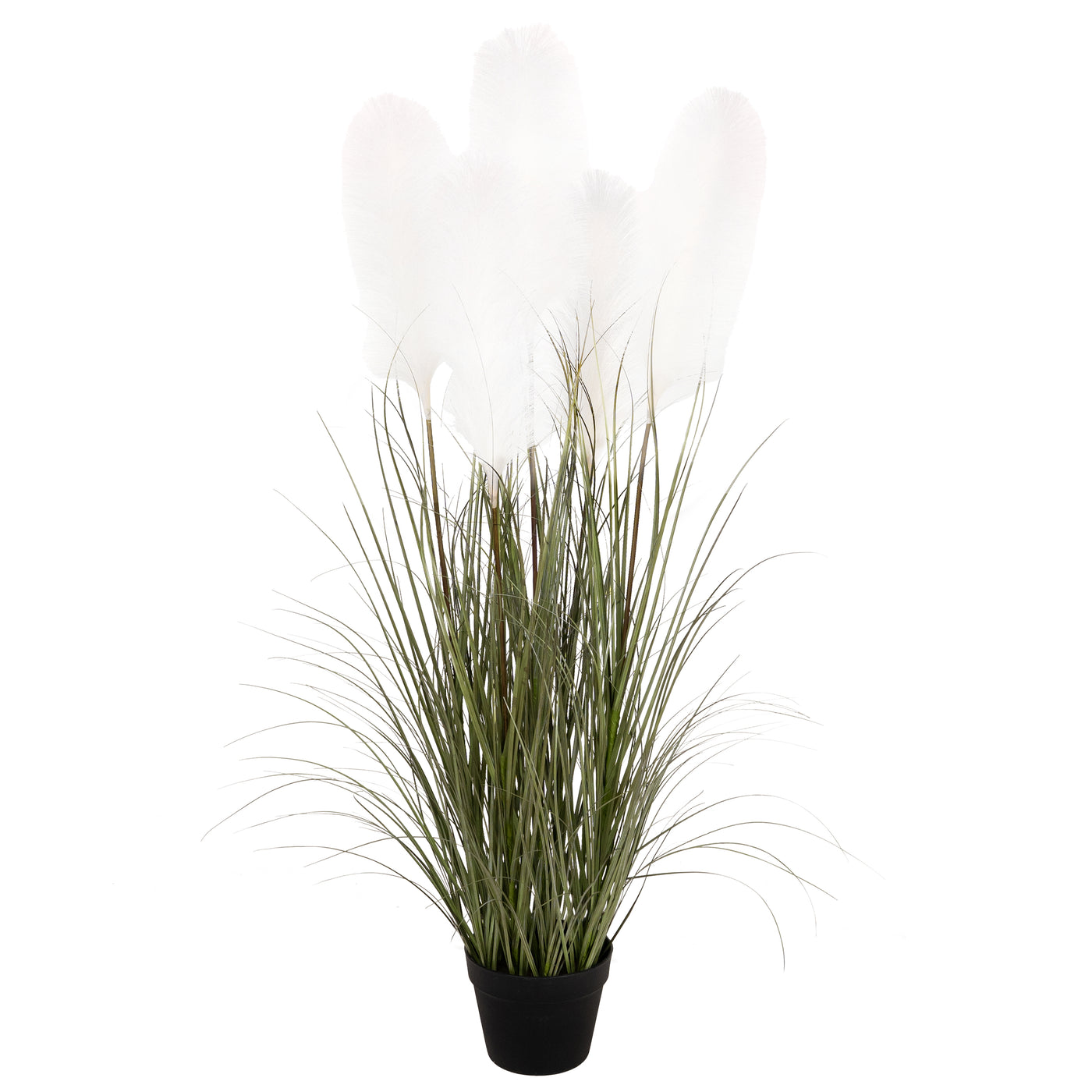 Iarba artificiala Onion 120 cm cu 5 flori naturale de pampas crem