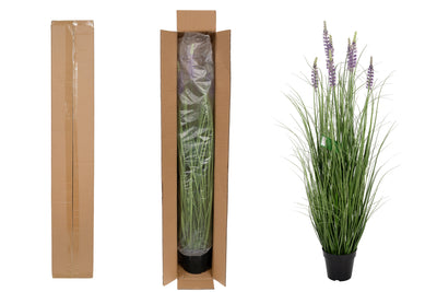 Iarba artificiala Onion 120 cm cu 7 flori de lavanda mov