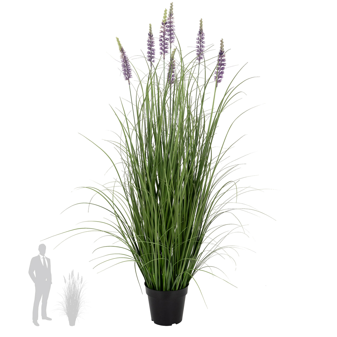 Iarba artificiala Onion 120 cm cu 7 flori de lavanda mov