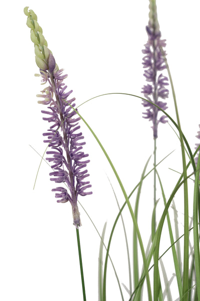 Iarba artificiala Onion 120 cm cu 7 flori de lavanda mov