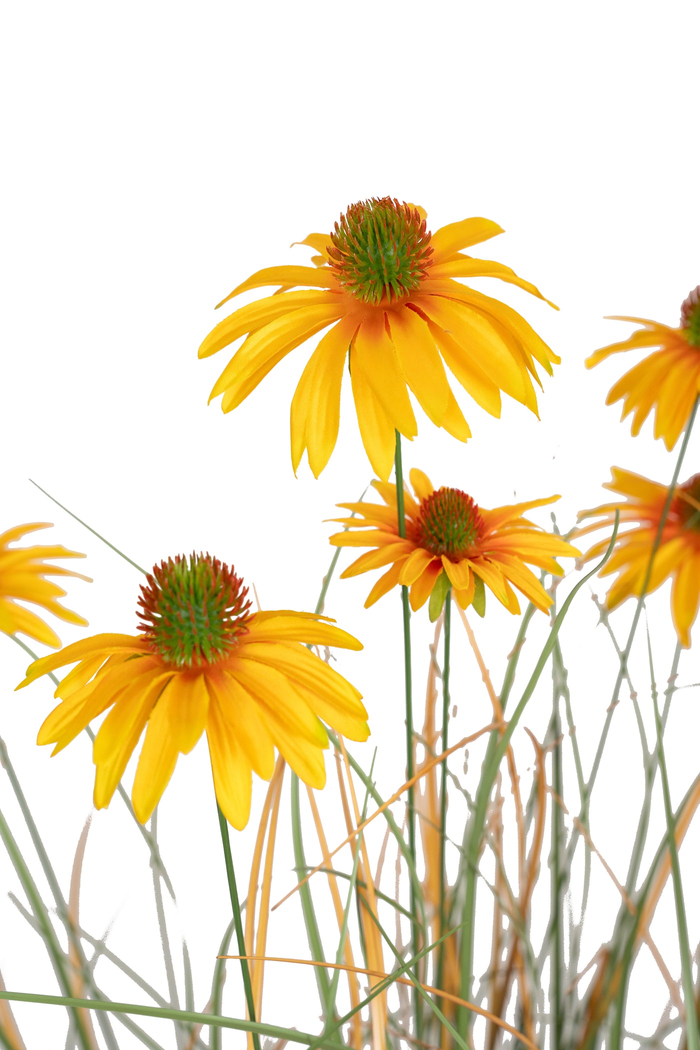 Iarba artificiala Onion 120 cm cu 8 flori galbene de crizantema