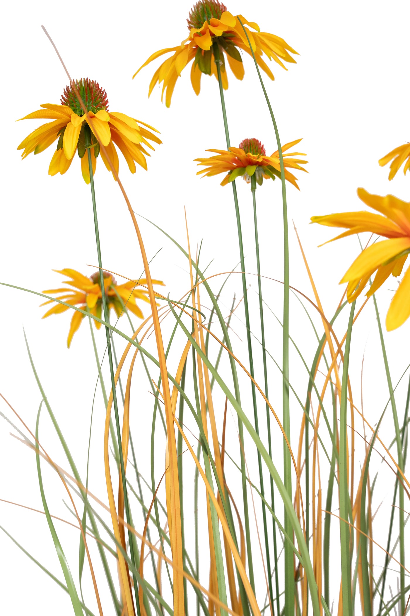 Iarba artificiala Onion 120 cm cu 8 flori galbene de crizantema