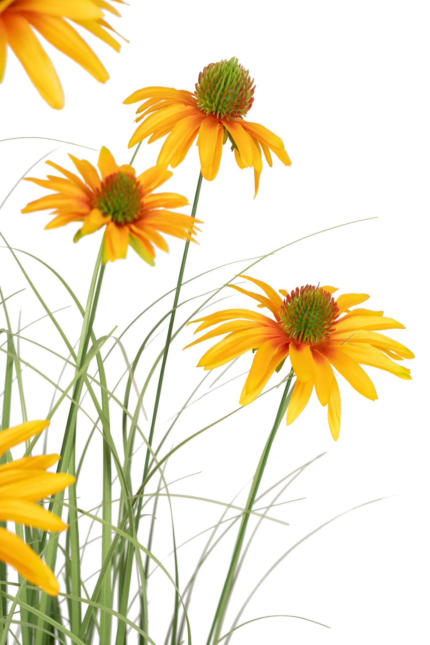 Iarba artificiala Onion 120 cm cu 9 flori de crizantema galbene