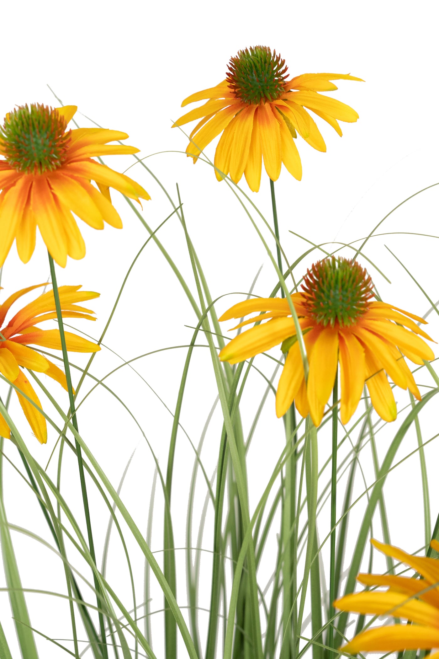 Iarba artificiala Onion 120 cm cu 9 flori de crizantema galbene