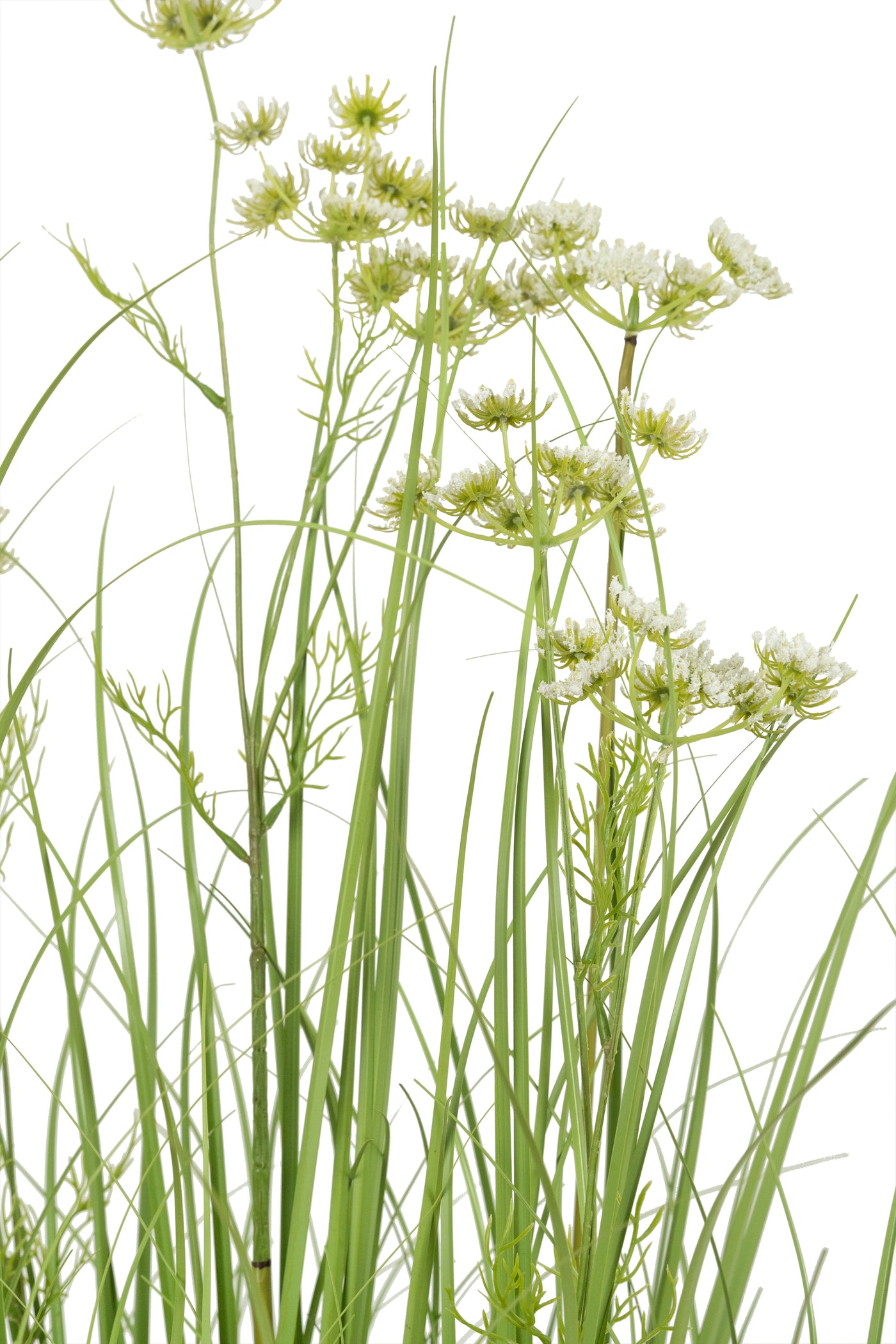 Iarba artificiala Onion 120 cm cu 9 flori de morcov albe